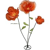 3pc Large Paper Artificial Flowers, Giant Flower for Decoration,Standing Huge Handcrafted Flowers for Garden, Hotel, Office, Photography Props, Wedding,Art Gallery, Shop Window Display (Orange)