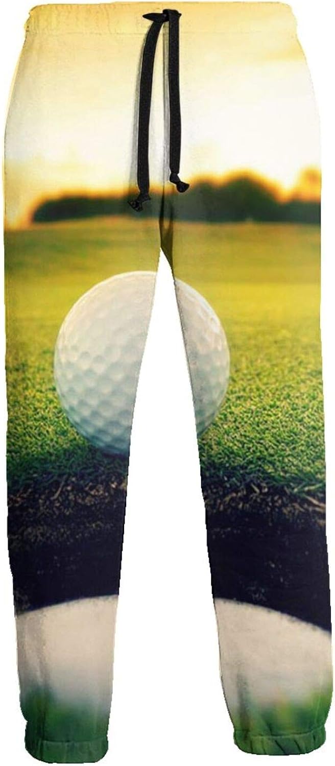 100 Cotton Sports Pants for Men, Men's Elastic Golf Ball Hole