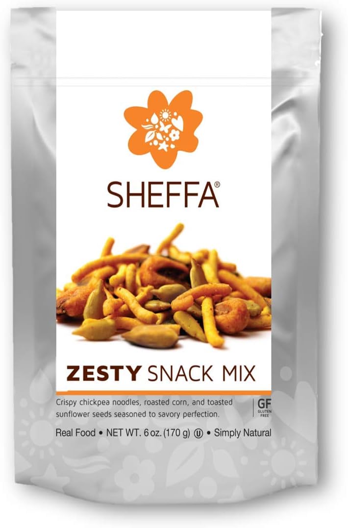 Sheffa Snack Trail Mix, Zesty Healthy & Tasty, 6 Oz (3 Pack) Vegan, Kosher, Gluten Free, Non Gmo, Low Sodium. for Busy Working People