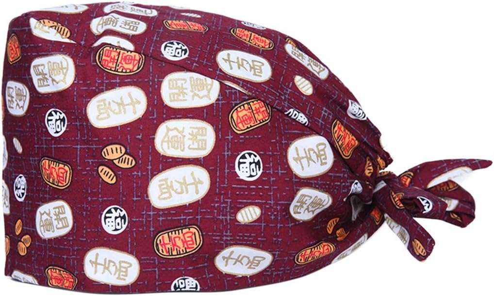 Enerhu Surgical Scrub Cap Adjustable Medical Doctor Nurse Bouffant Hat Surgery Sweatband Turban