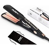 Pulla Hair Straightener - 2.0 Inch Titanium Infrared Flat Iron with Ceramic Coating, 25s Rapid Heating, Dual Voltage, 230°F - 450°F LCD Temp Control for All Less Frizz, Shinier & Smoother Hair