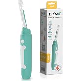 petsie Electric Dog Toothbrush Small | Silent and Vibration-Free | Vet-Developed Electrolytic Technology | No Toothpaste Needed | Built-in Timer and App | Small Brush Head for Dogs Under 22 lbs
