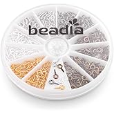 BEADIA Small Screw Eye Pins 4mmx8mm for Jewelry Making Handmade DIY (6 Colors 600pcs)