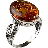 HolidayGiftShops Sterling Silver and Baltic Honey Amber Ring Alaina