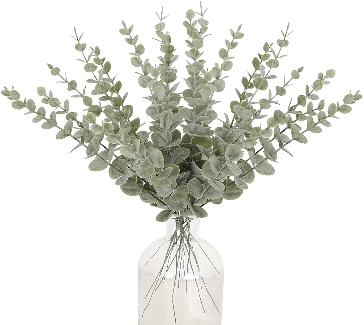 Veryhome 15 Pieces Artificial Eucalyptus Stems Real Touch, Fake Silver Dollar Leaves Faux Plants for Flower Arrangement, Wedding Bouquets,Table Centerpiece, Home Decor
