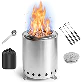 7 Inch Mini Tabletop Fire Pit with Removable Ash-Pan, Wood Pellet Firepit | Tabletop Fire Firepit with Carry Bag for Outside Patio Camping Backyard Picnic