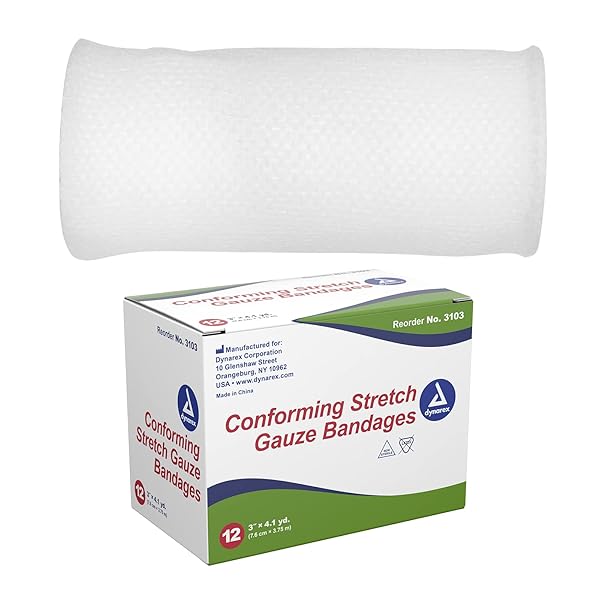 DYNAREX STRETCH GAUZE BANDAGES, 3″ X 4.1 YDS,...