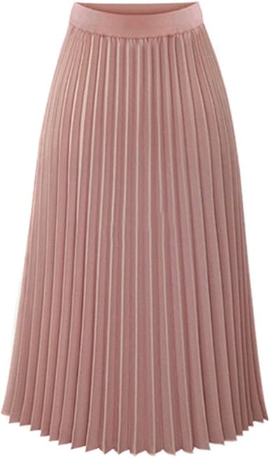 TIZUPI Rock Damen Lang Faltenrock Solide Elegant Midi Elastisch Taille ...