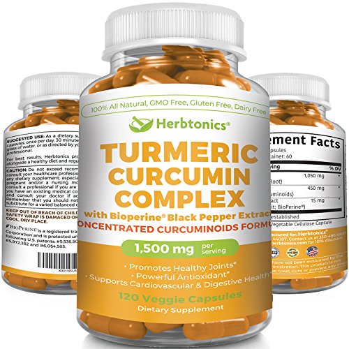 Buy Turmeric Curcumin with BioPerine 1500mg l 95 Curcuminoids (450mg
