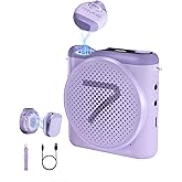 7RYMS WA2 Wireless Voice Amplifier for Teacher with Magnetic Lavalier Mic, Portable Microphone Speaker-Noise Canceling, 23H Working, 164ft Range, Mini Pa System for Teaching, Speech, Tour Guides, Yoga