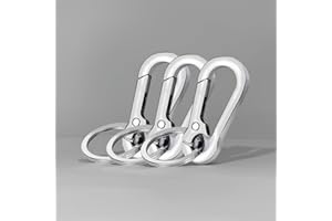 Stainless Steel Keychain Carabiner Clip Heavy Duty Key Ring Spring Hook Key Holder for Car Belt Bag