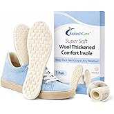 Biotech Care 100% Pure Wool Insoles for Men & Women – Warm Felt Shoe Inserts for Winter Boots & Work Shoes | Soft Comfort Cut-to-Size Foot Pads for Standing All Day | Odor-Resistant & Breathable