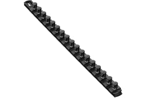 Ernst Manufacturing 18-Inch Magnetic Socket Organizer with 17 1/2-Inch Twist Lock Clips, Black (8422M-Black-1/2)