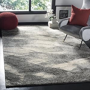 Top view of gray rug with mixed tones