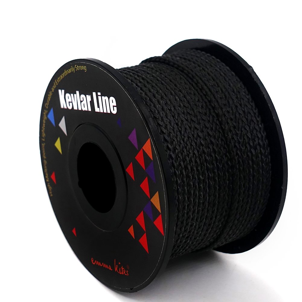 Photo 1 of emma kites 100% Black Kevlar Braided Cord 200Ft 50Lb High Strength, Abrasion Flame Resistant, Survival Tactical String Model Rocket Paracord Snare Line Fishing Assist