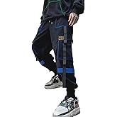 Ambcol Men's Jogger Pants Techwear Hip Hop Harem Pants Streetwear Tactical Track Pants with Drawstring