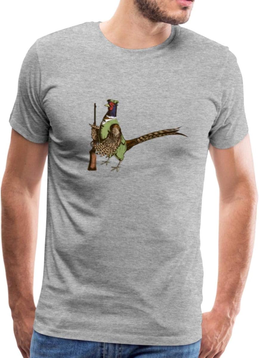 Funny Pheasant Hunter Illustration Men’s T-Shirt