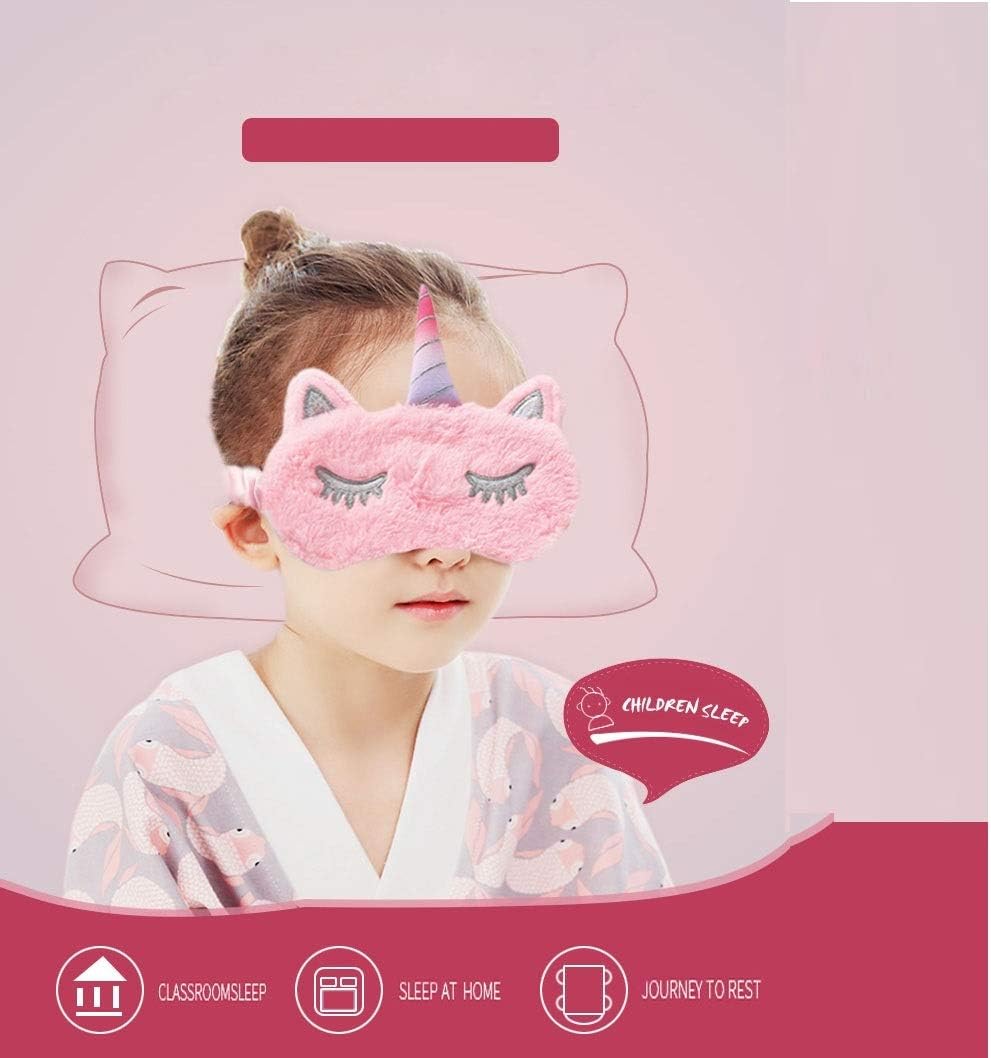 ASPORITNG Unicorn Sleeping Mask, 2 Pack Girls Soft Plush Blindfold Mask, Cute Unicorn Kids Sleep Mask: Health & Personal Care