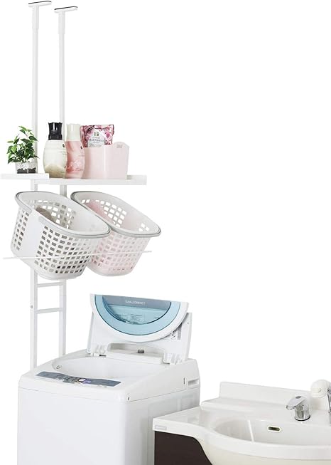 Amazon 川口工器 ランドリーラック 突っ張り ラダー 洗濯機ラック ロー 棚1段 バスケット ランドリー収納 オンライン通販 Amazon 川口工器 ランドリーラック 突っ張り ラダー 洗濯機ラック ロー 棚1段 バスケット ランドリー収納 オンライン通販