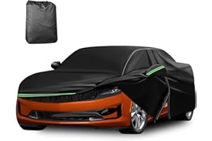 DTNESS for Chevy Camaro 2010-2022 Car Cover 210D Outdoor Waterproof UV Protection, Custom-fit Protective Full Covers with Cotton Layer, Zipper Door, Reflective Strip, Storage Bag