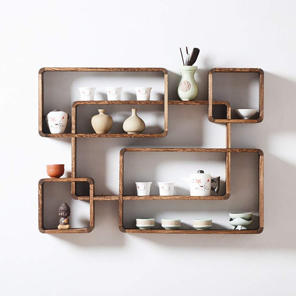 Ig Hogar Muebles Estante De Madera Decoracion De Pared Cuadrado