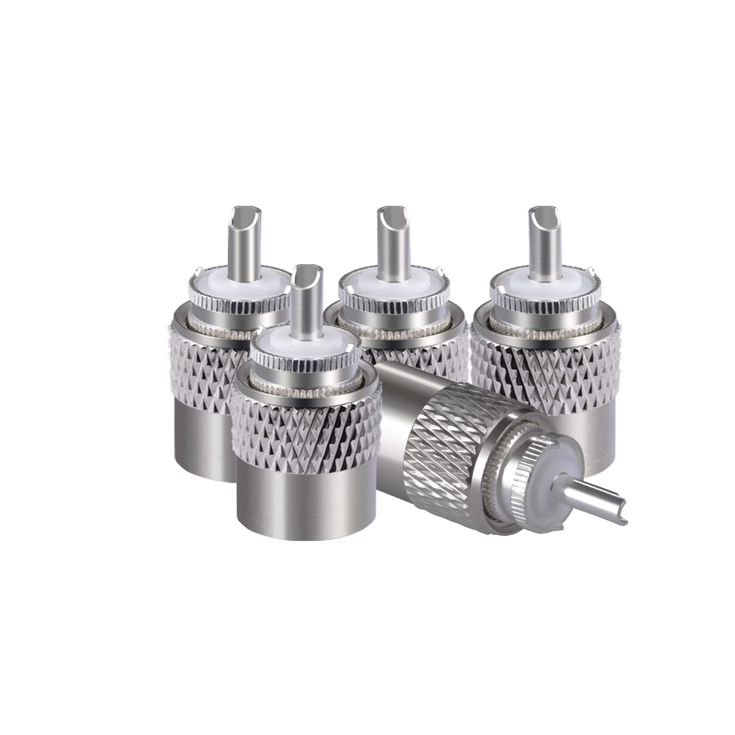 Vecys 5PCS PL-259 Connectors 50 ohm PL 259 UHF Male Solder Connector Plug Low Loss for VLMR-400 RG-8 Coaxial Cable