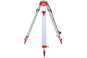 MOUNTLASER Surveying Tripod, Aluminum Survey Tripod with 5/8-Inch 11-Threaded Flat Head Quick Clamp for Auto Level