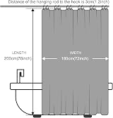Furlinic Beige Shower Curtain Extra Large 72 x 78 inch with 12 Rings Waterproof view 6