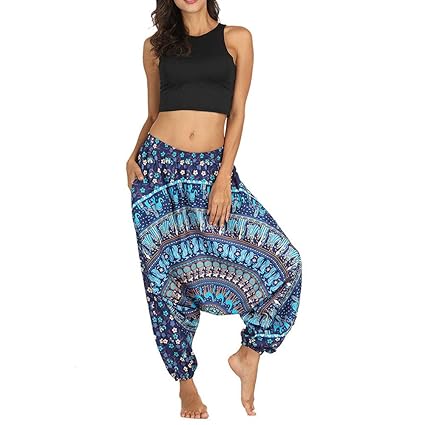 Felicove Unisex Leggings, Männer Lässige Yogahose Winter Frauen Lose Yoga Pants Baggy Boho Aladdin Haremshose High Wasit Legg