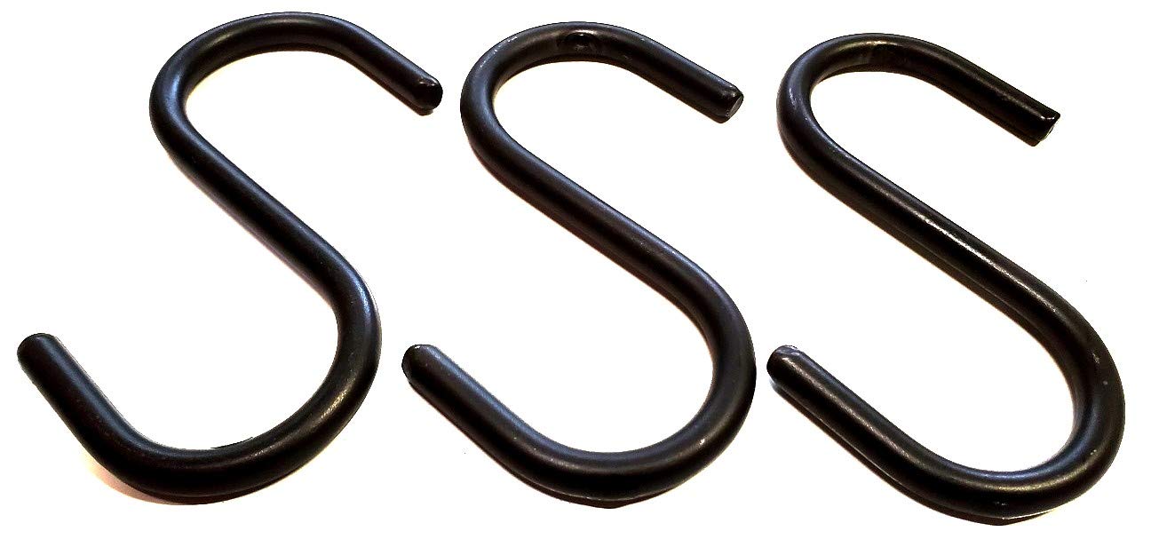 Wrought Iron 4 inch S" Hooks Lot of 3 Hand Made