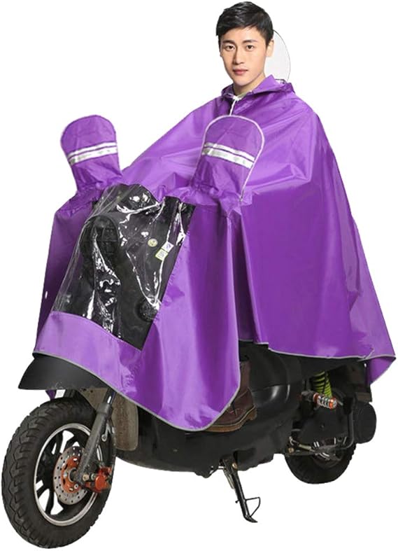 Amazon Co Jp Amisi レインコート レインポンチョ スクーター バイク 自転車 フード付き 防水 雨具 メンズ レディース 男女兼用 安全 反射 防水 防風 防雪 通勤 通学 雨ガッパ パープル 服 ファッション小物