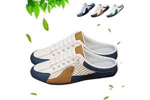 HUIQINGLI Men's Backless Sneakers, Men Slip on Mule Sneakers, Summer Casual Comfortable Mesh Breathable Slip On Mules