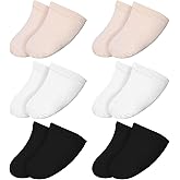 Exircy 12 Pairs Women's Toe Socks for Mules, Half Socks for Women No Show Invisible Non-slip Liners Toe Topper Sock for Mules, Clogs