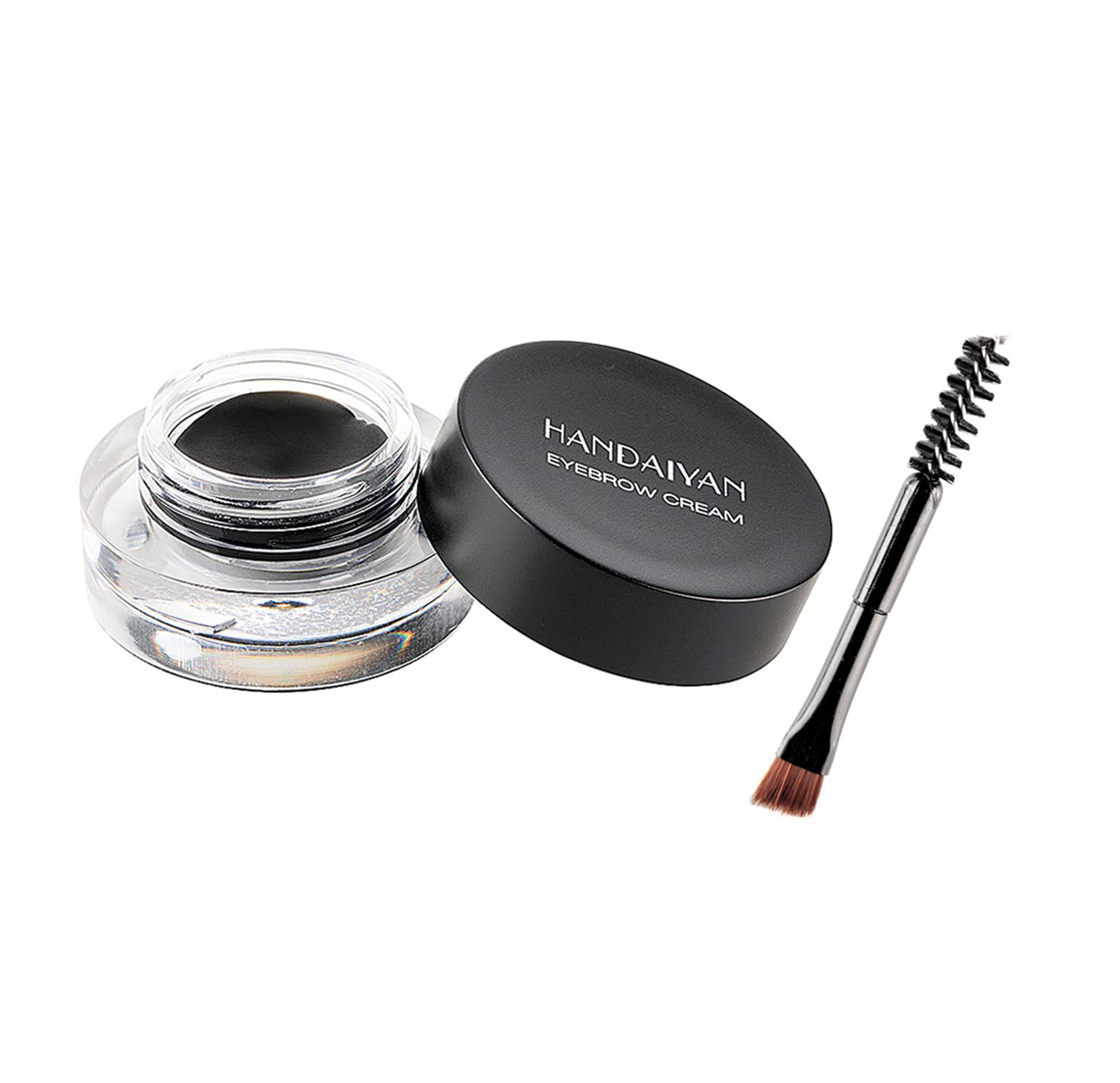Eyebrow Cream, Waterproof Eyebrow Gel Long Lasting Brow Pomade with Brush, Natural Versatile Tinted Brow Gel Creates Natural Looking Brows for Holiday Parties Makeup (4# Black)