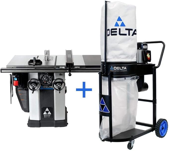Delta 3 HP Motor 10 in. Unisaw with 36 in. Biesemeyer Fence System and FREE 1.0 HP Dust 