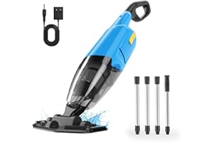 MUTAOMAY Cordless Rechargeable Pool Vacuum for Above & In-Ground Pools – 18GPM Suction, 90 Min Runtime, Fast 3H Charge, 69" Detachable Pole – Deep Clean for Spa, Hot Tub, Sand, Leaves, Debris (Blue)