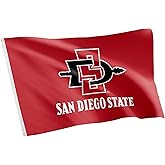 Desert Cactus San Diego State University SDSU Flag - 3 x 5 Feet Aztecs Banner, Indoor/Outdoor Durable Fabric, 100% Polyester Design (Style 1)
