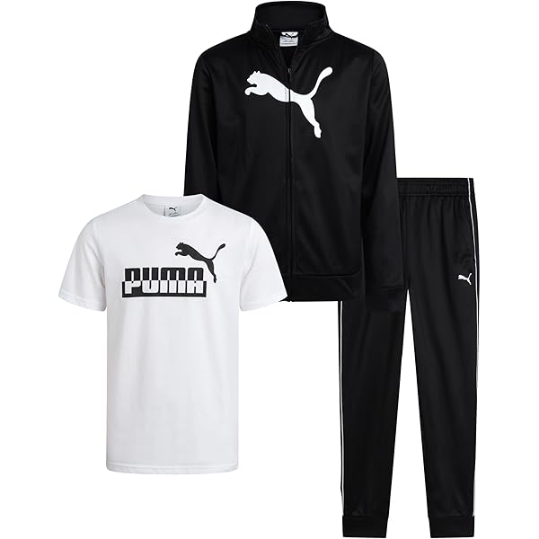 Amazon.com: PUMA Boys Pants Set - 2 Piece Tricot Athletic Zip Up