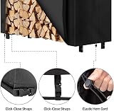 AMAGABELI Firewood Log Holder Cover 48"x24"x42" Waterproof 600D view 5