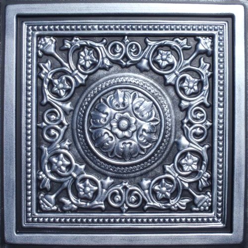 Majesty Antique Silver Black (24X24" Pvc) Ceiling Tile (608866333173)