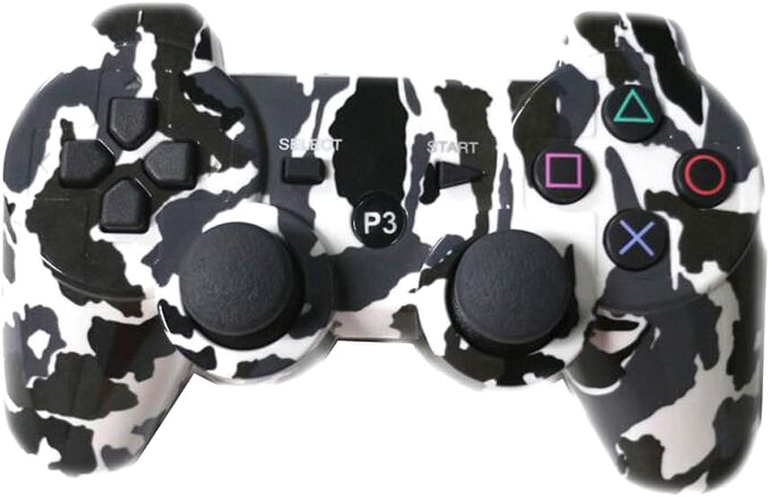 [2 Pack] Remote Bluetooth Controller for Playstation 3, Wireless Sixaxis Double Vibration Gamepad for PS3 (Include USB Charging Cable (Purple + Grey): Computers & Accessories