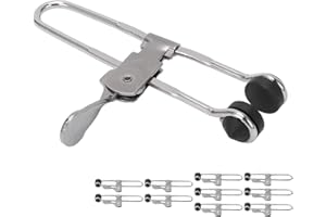 10pcs Lever Action Grid Clamps, Stainless Steel Heavy Duty Clamps for Ceiling Grid Installation and Alignment, Storage Tube f