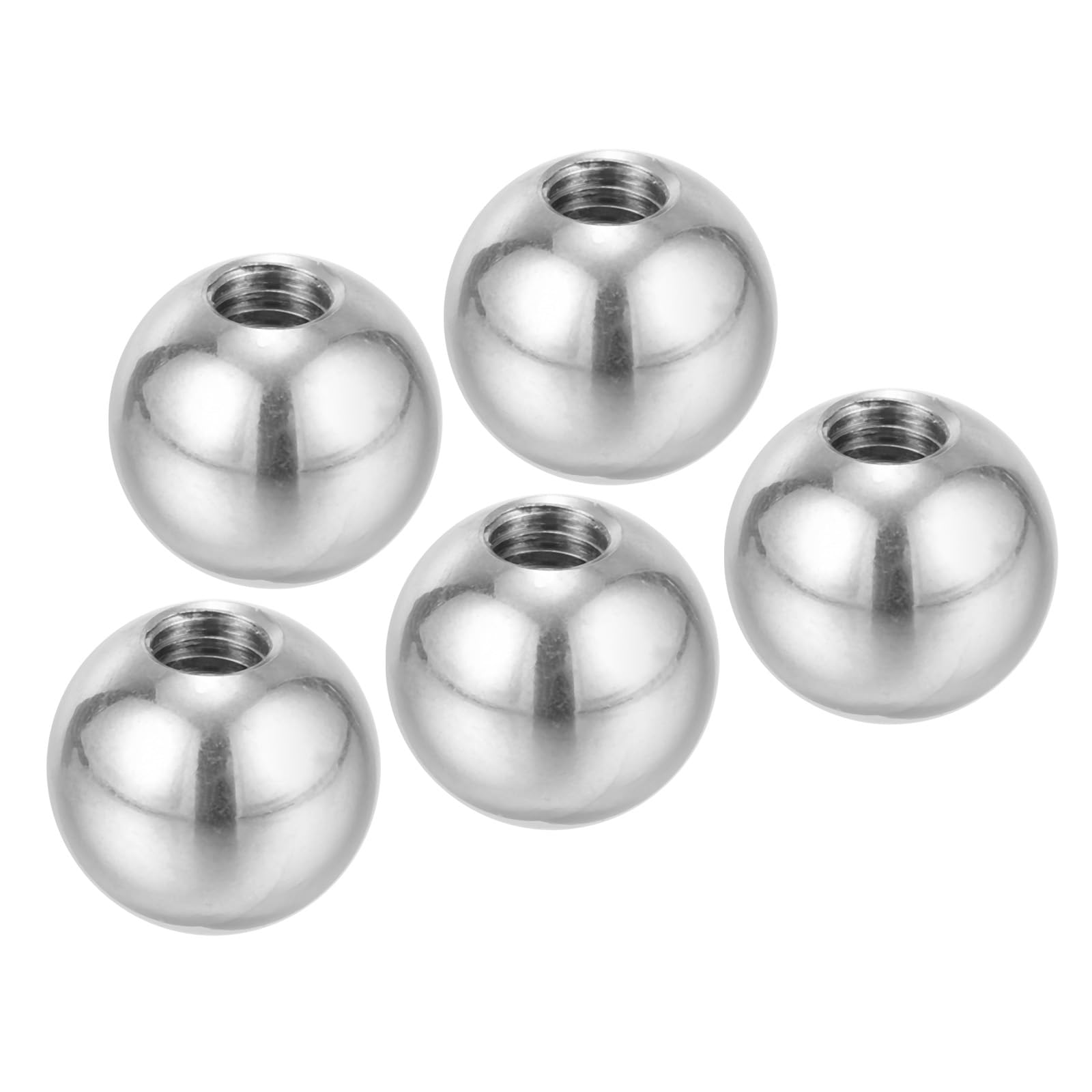 PATIKIL M6x16mm Ball Nuts Knob, 5 Pack Female Thread 304 Stainless Steel Round Blind Hole Screw Cap Cover for Lighting Machinery DIY Decoration, Silver