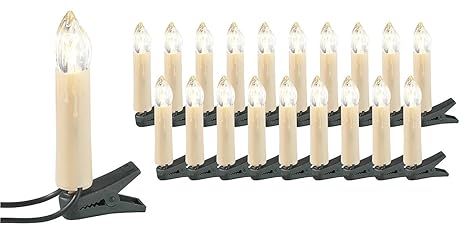 Lunartec LED Tannenbaum Outdoor: LED-Weihnachtsbaum-Lichterkette, 20 LED-Kerzen IP44 (Outdoor) (LED Weihnachtskerzen Outdoor)