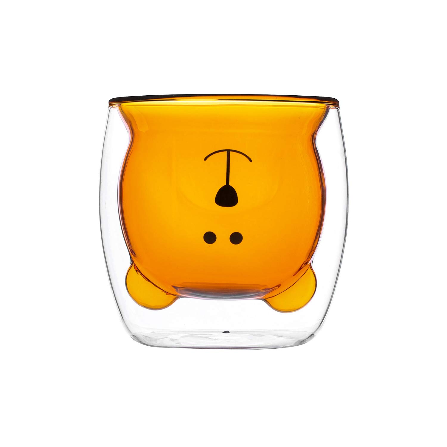 IBLUELOVER Double Walled Coffee Mug Cute Bear Glass Mug 250ml Cartoon Milk Cup Thermo Glasses Anti-scald Tea Cup Espresso Mug, Novelty Christmas Birthday Gifts for Him and Her — image 1