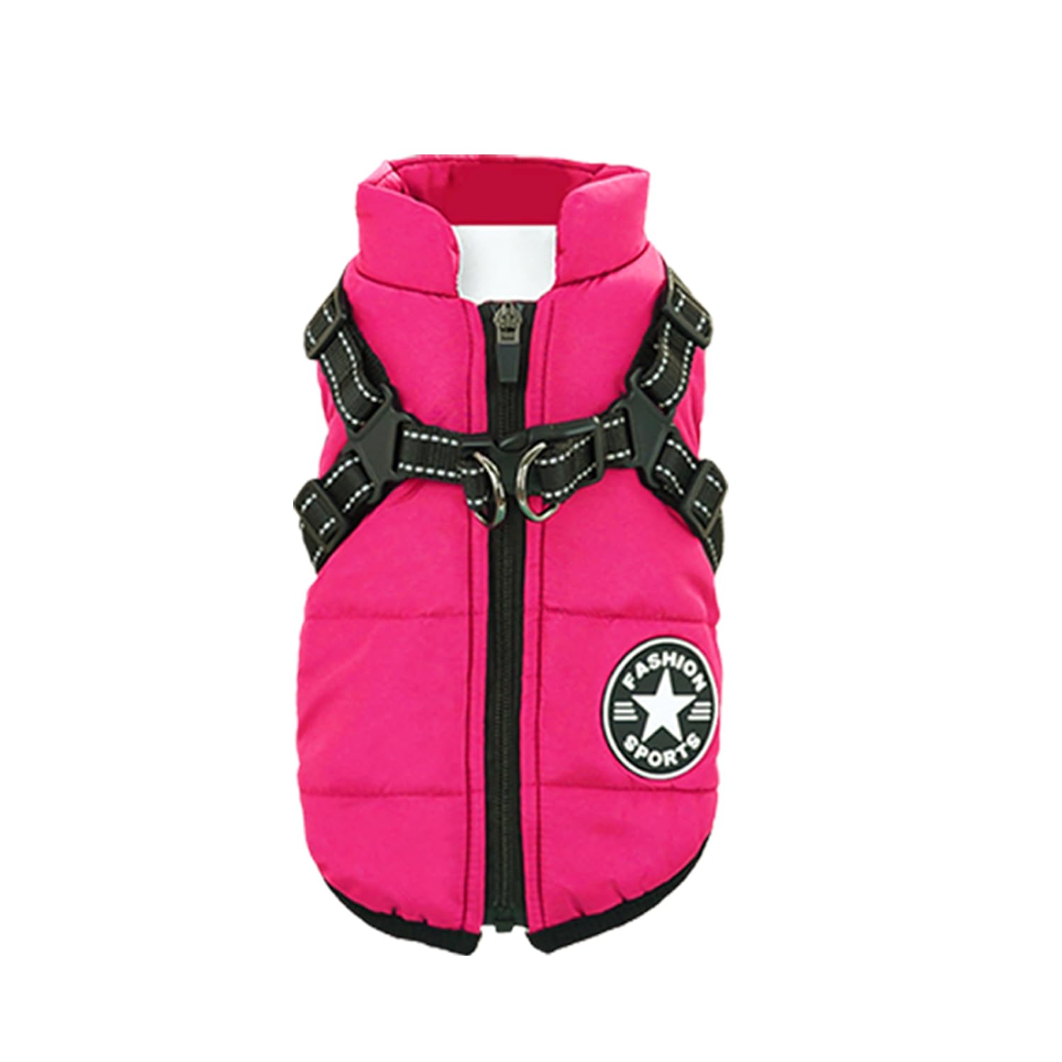 Eezita Winter Puppy Coat waterproof, reflective jacket to keep small pets warm and visible in snow rain,for Small, Medium Dogs (Pink L)