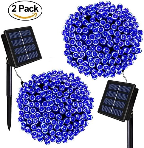 Solar String Lights 72ft 200 LED Fairy String Lights ,8 Modes Solar Lights Outdoor Waterproof Christmas Lights Ambiance lighting for Garden,Hallween,Holiday Decor (Blue ,Pack of 2) …