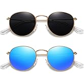 MEETSUN Round Polarized Sunglasses for Women Men Classic Retro Metal Frame Sun Glasses UV Protection
