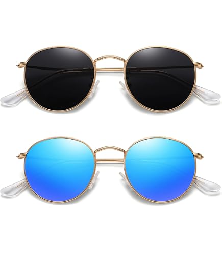Amazon.com: YMRFW Retro Small Round Polarized Sunglasses for  display picture 2
