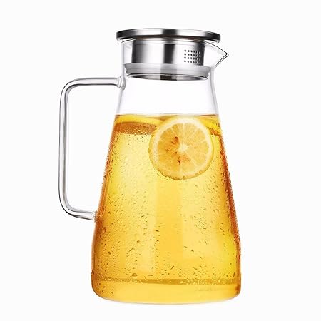 Jarras de Cristal y tapa, Jarras Para Agua 1.5L, Jarra Agua 53oz ...